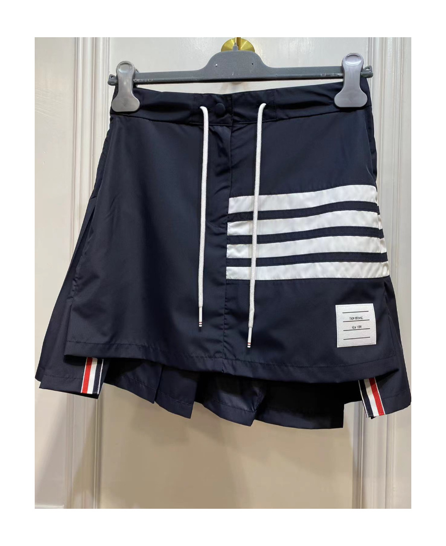 Thom Browne Striped Detail Skirt In Black
