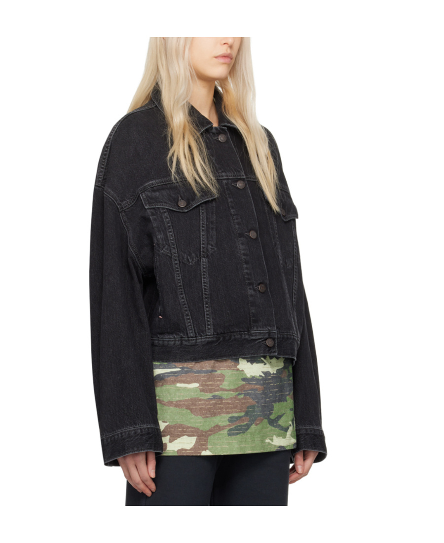 Acne Studios Denim Jacket - Relaxed Cropped Fit In Black