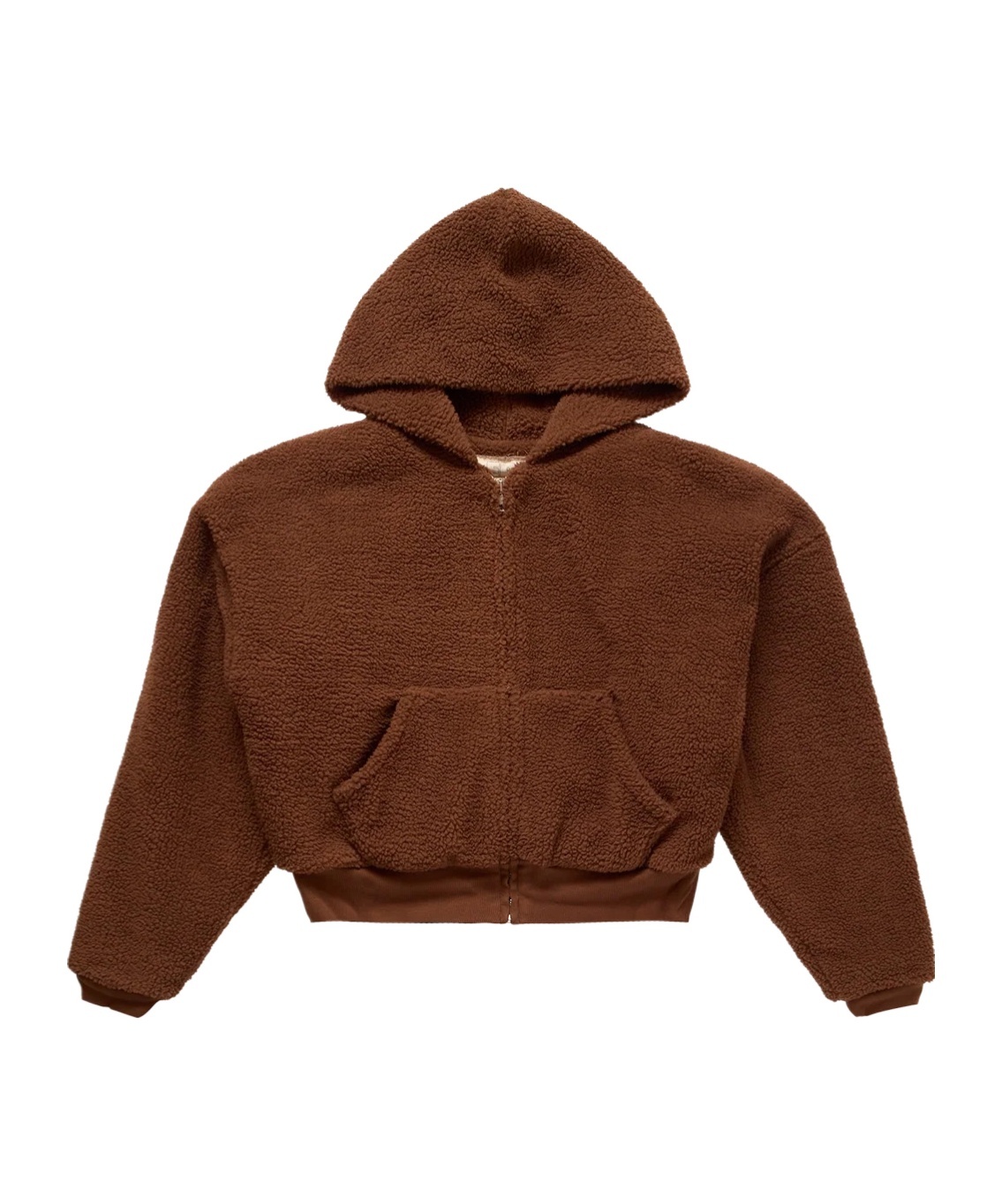 Erl Fleeced Zip-up Hoodie In Brown