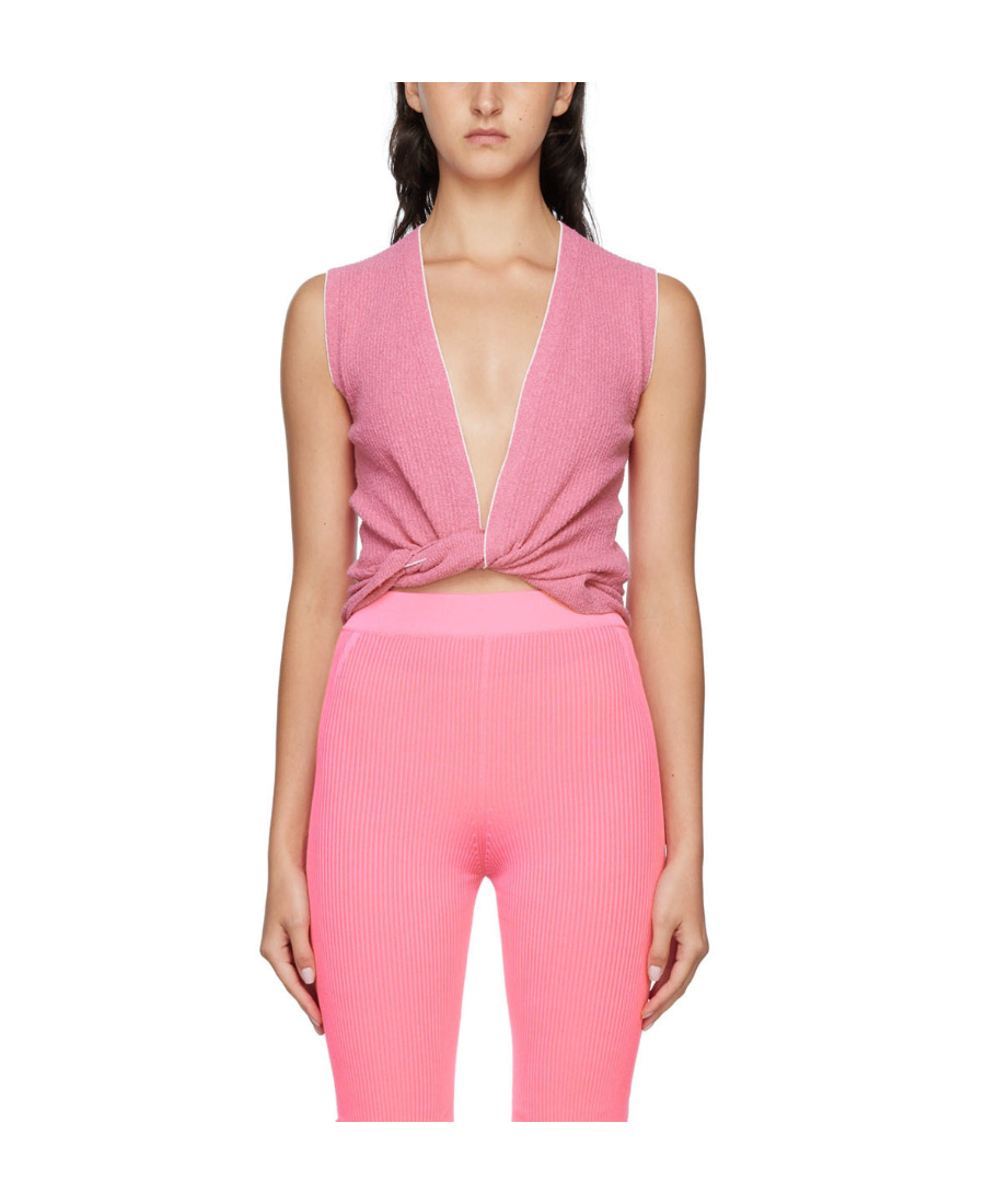 Jacquemus Knot-detail Sleeveless Top In Pink