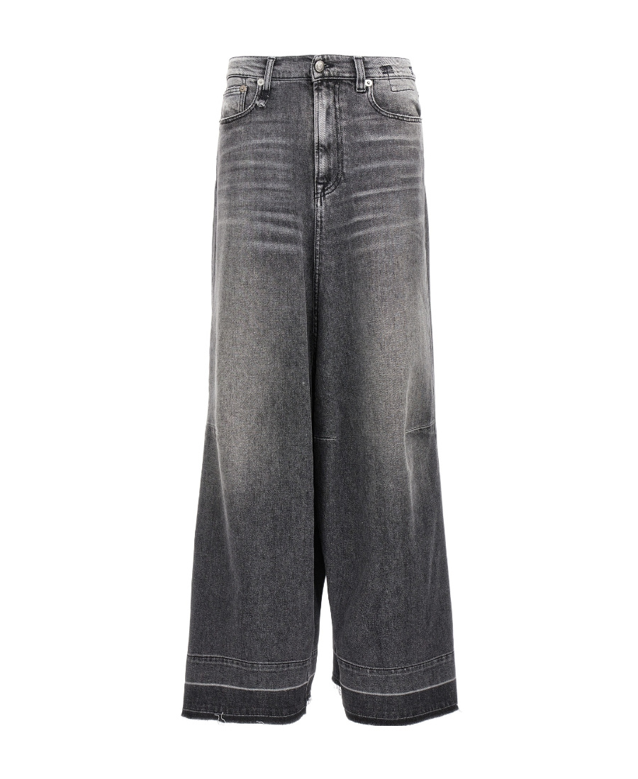 R13 Belt Ring Denim Trousers In Black