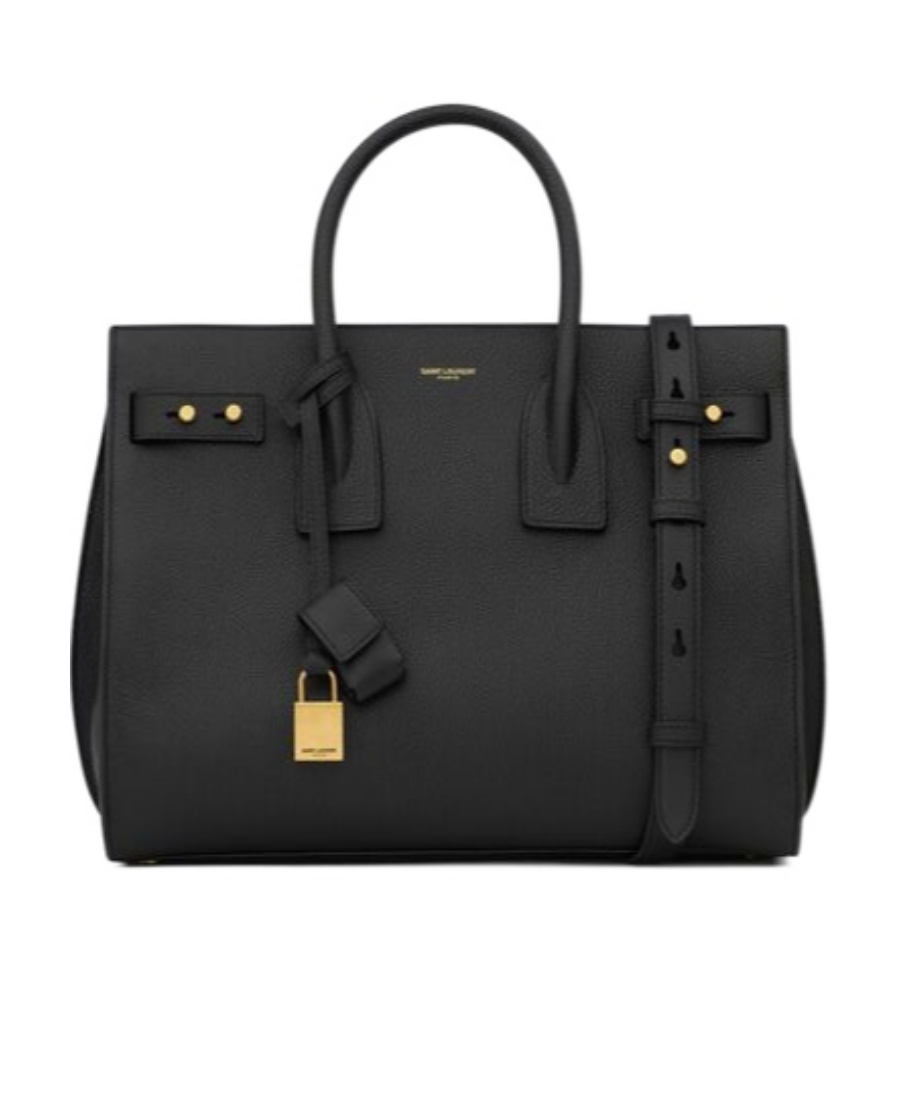 Saint Laurent Sac De Jour Grained Tote Bag In Black