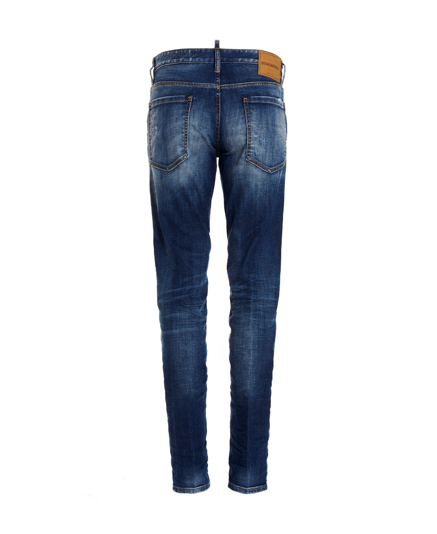 Dsquared2 Stonewashed Skinny Jeans In Blue