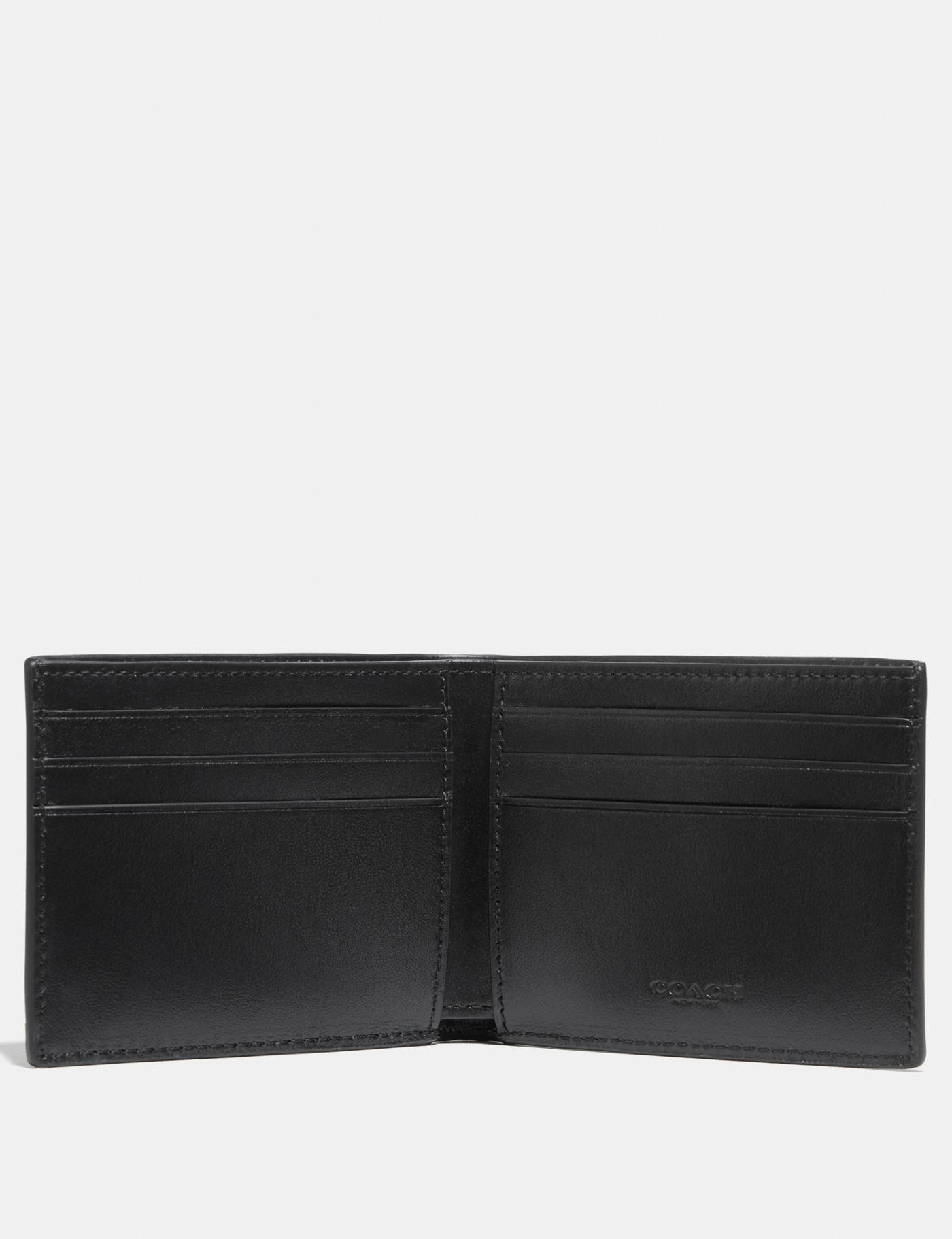 Coach Logo-print Bi-fold Wallet In Black