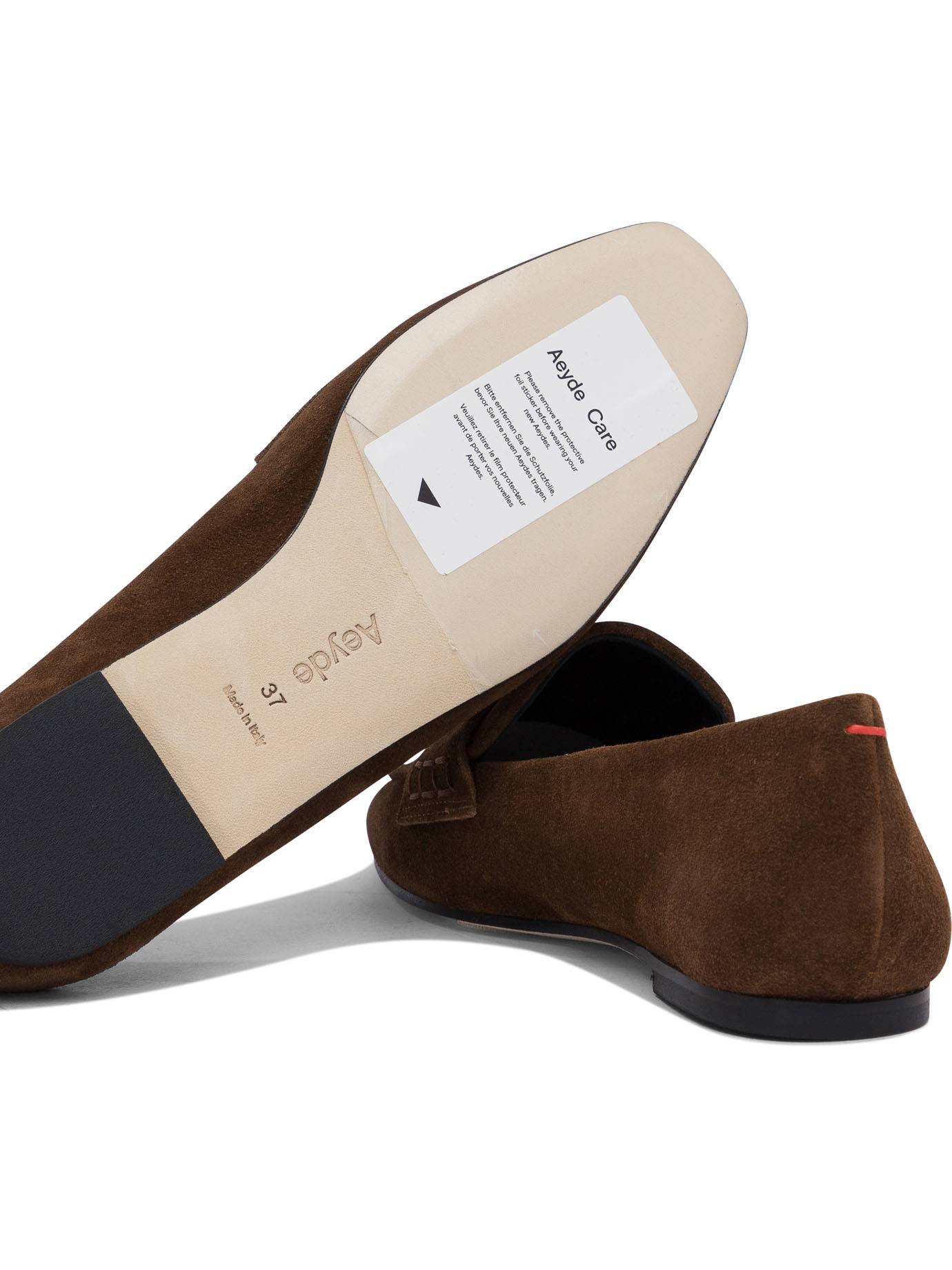 Aeyde Round Head Loafer Shoes In Brown