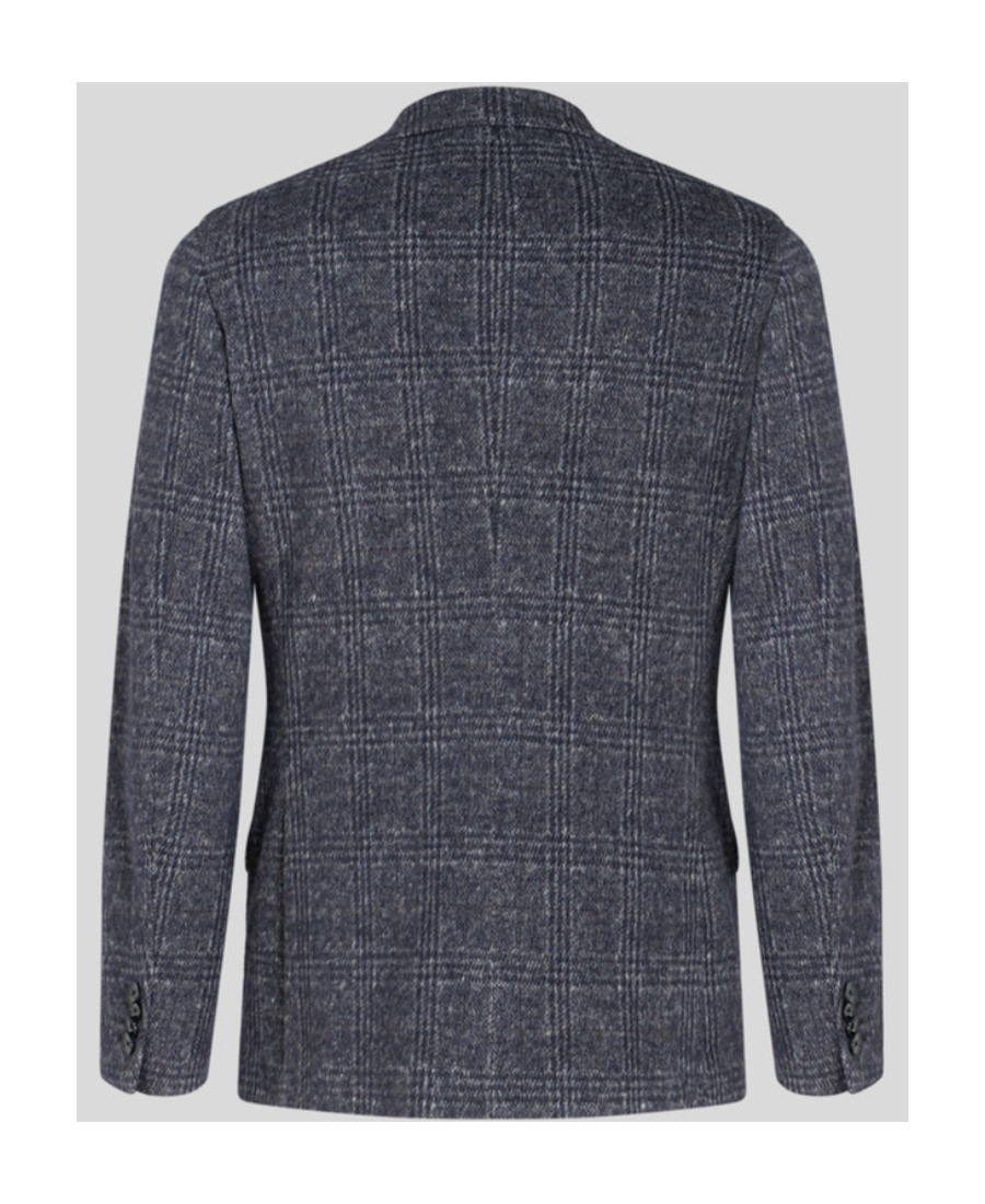 Etro Checked Single-breasted Blazer In Blue