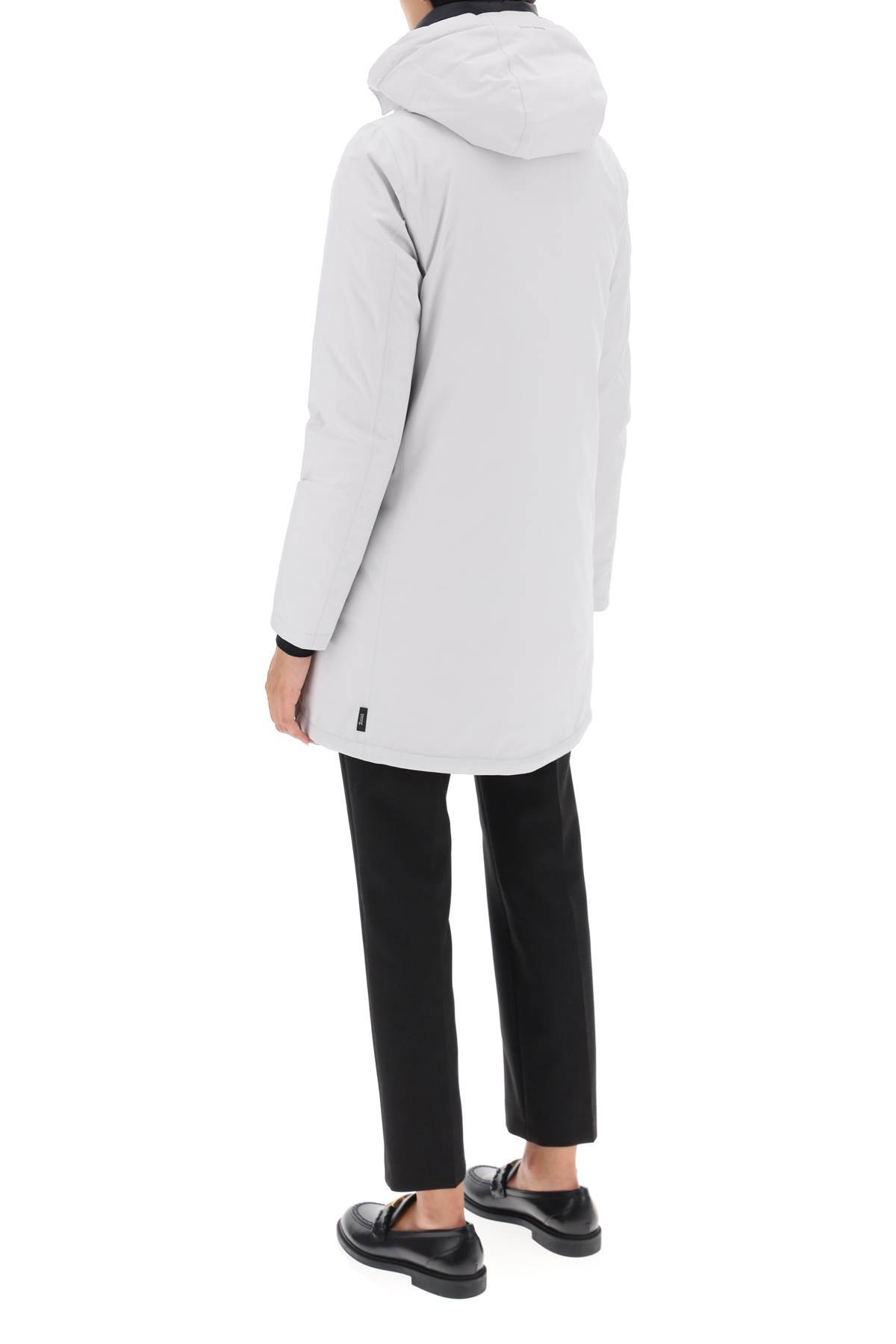 Herno Logo-print Hooded Jacket In Gray