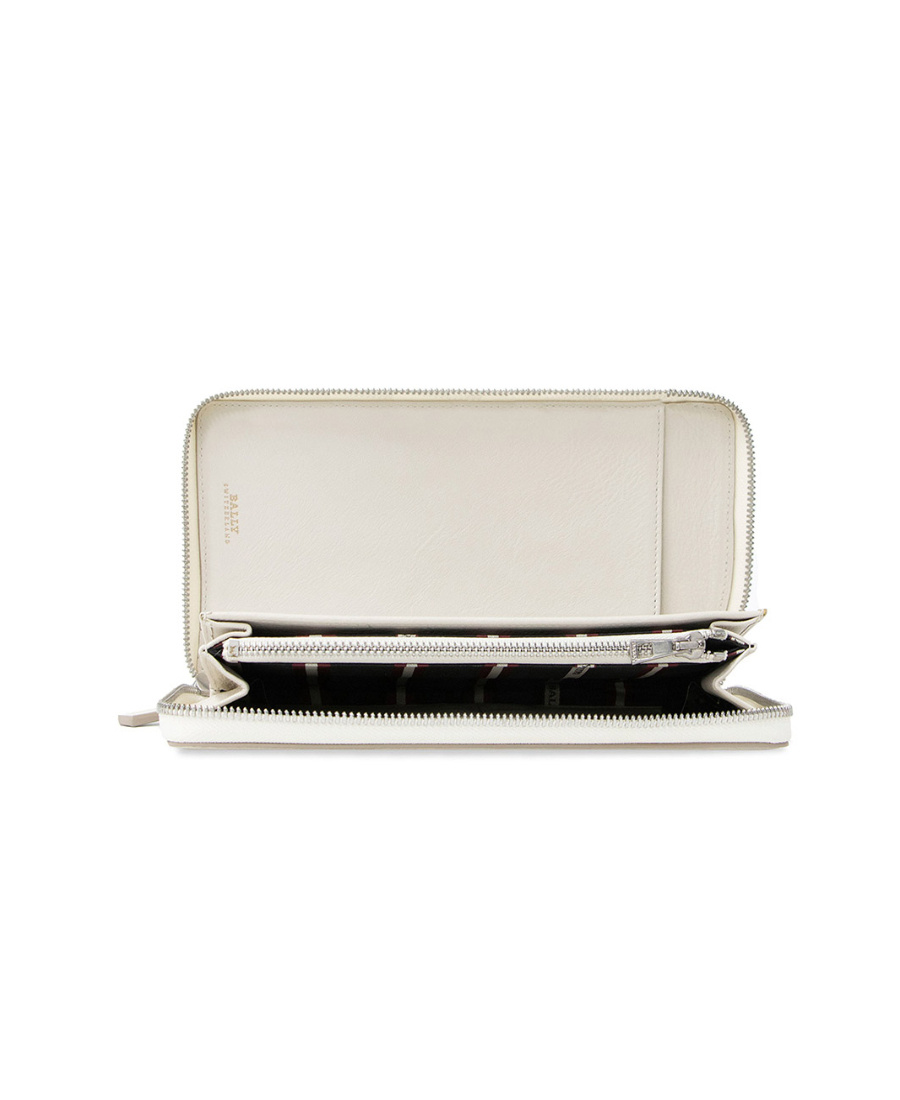 Shop Bally Striped Detail Wallet In White