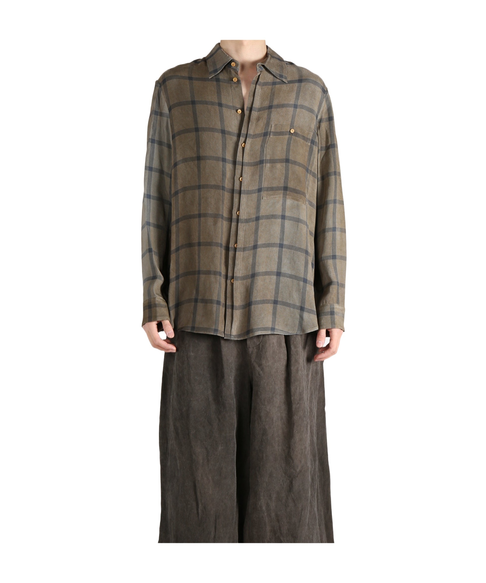 Uma Wang Long-sleeved Shirt In Multicolor