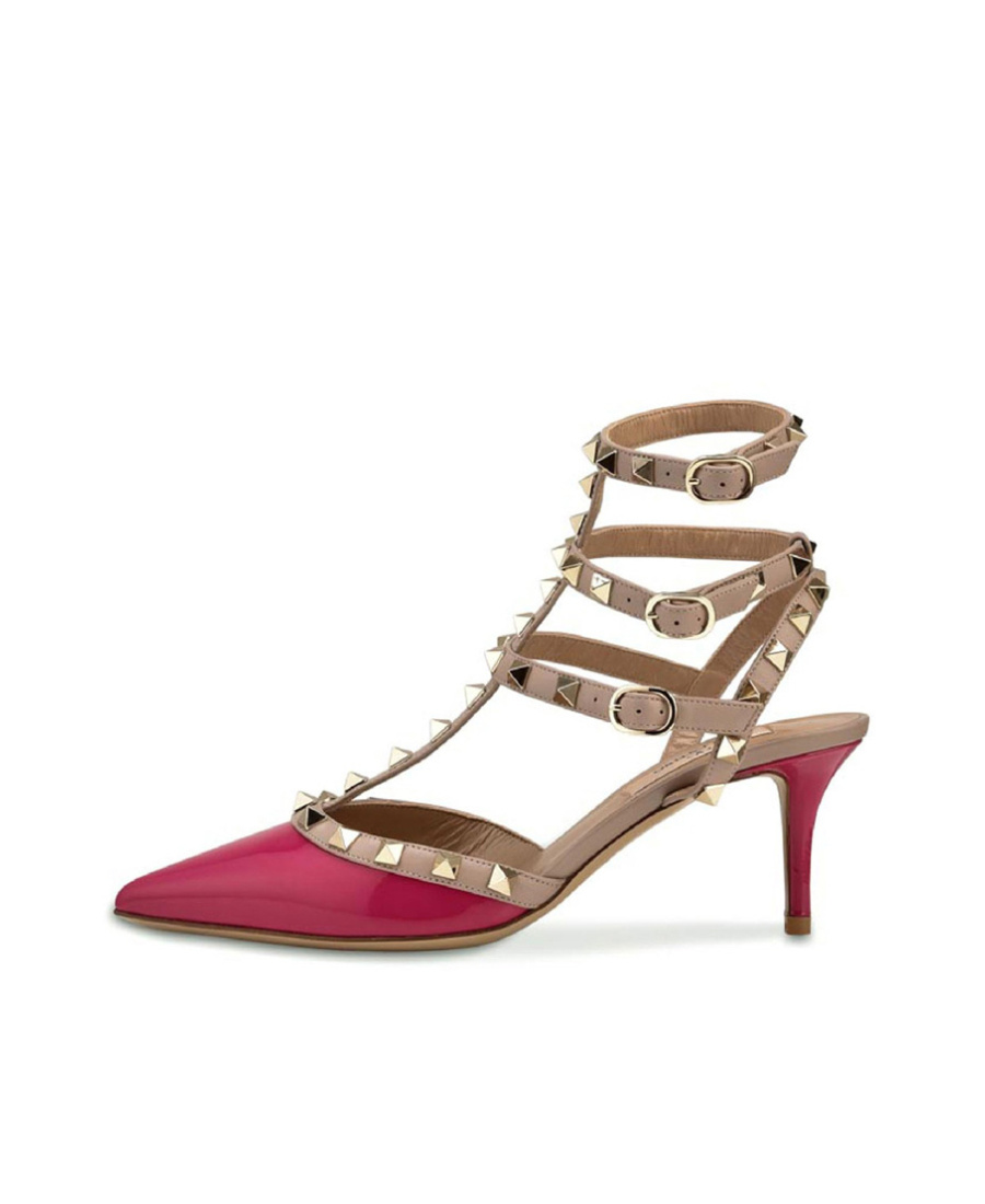Valentino Pointed Riveted High Heels In Brown