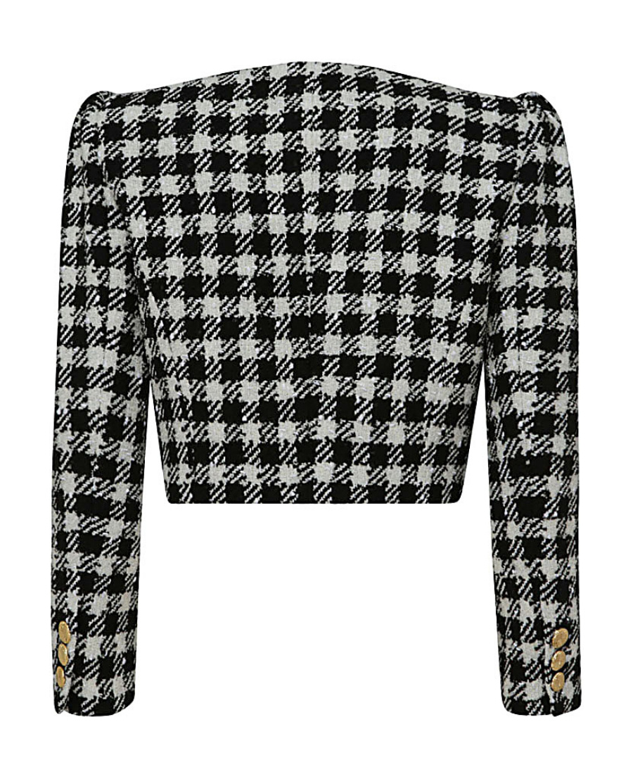 Alessandra Rich Check Casual Coat In Black