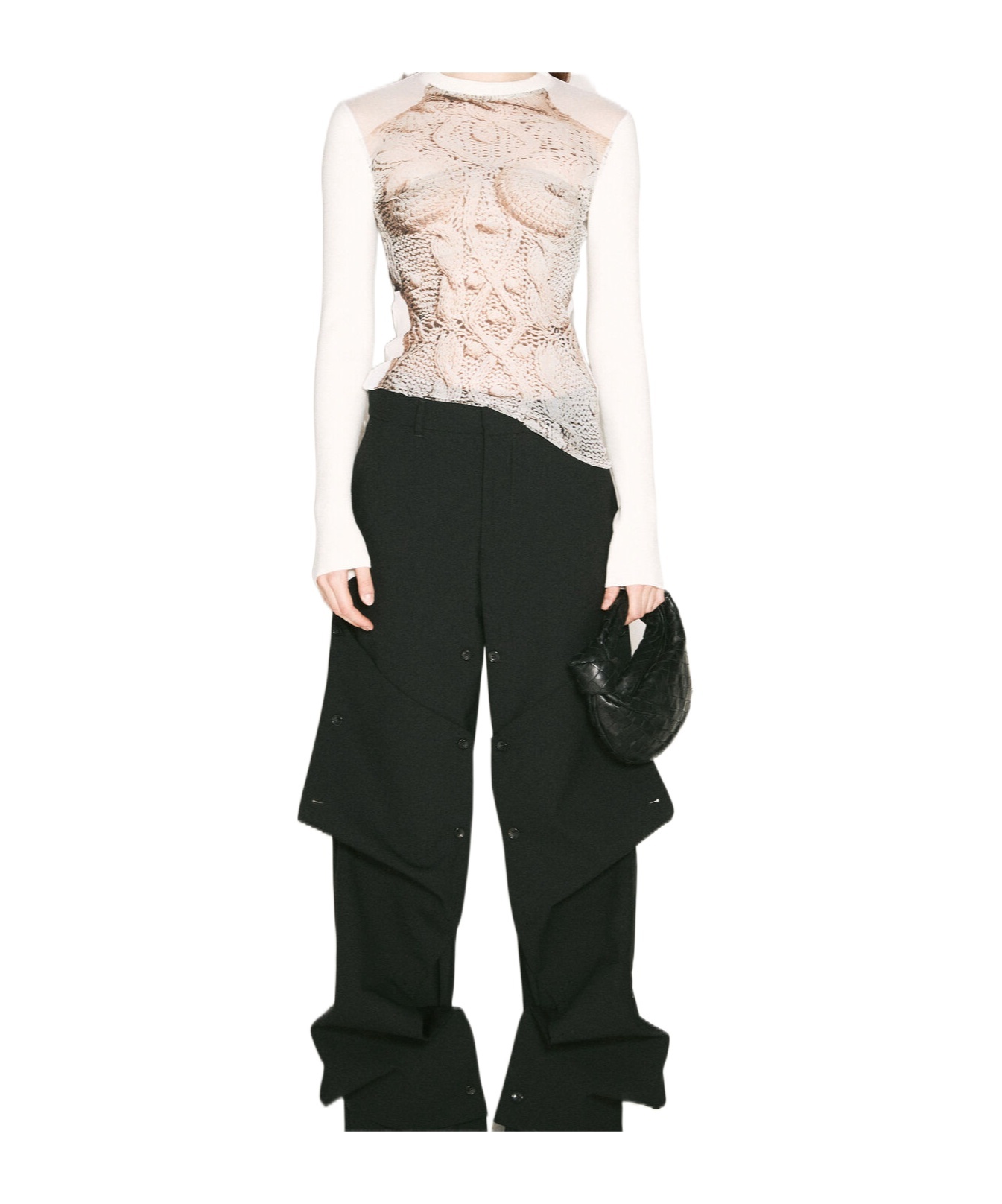 Shop Jean Paul Gaultier Madone Knitted Top In Black