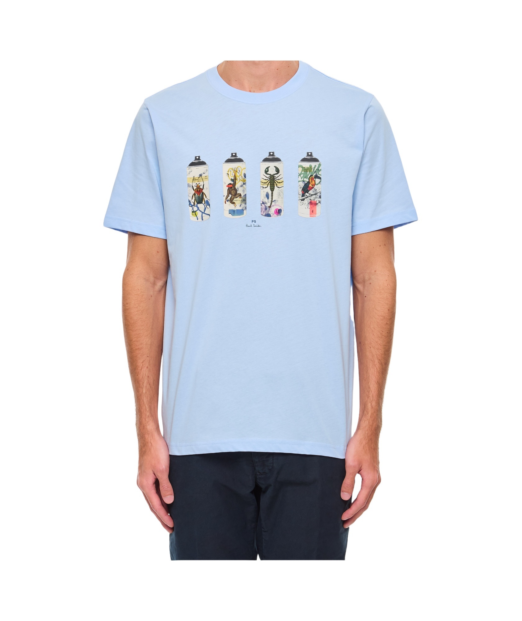 Paul Smith｜SHORT-SLEEVED ROUND NECK T-SHIRTS (MEN T-SHI Paul Smith Short-sleeved Round Collar T-shirt In Blue | ModeSens