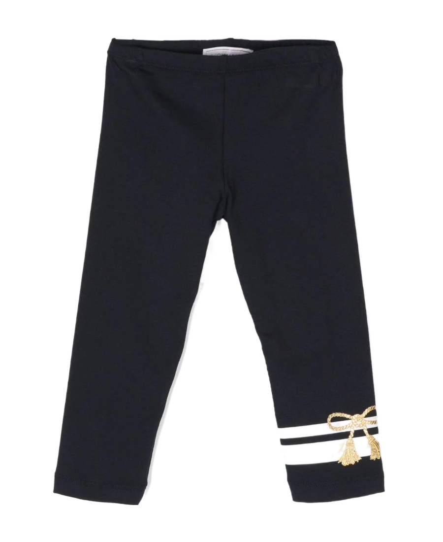 Monnalisa Bow-print Stretch Legging In White