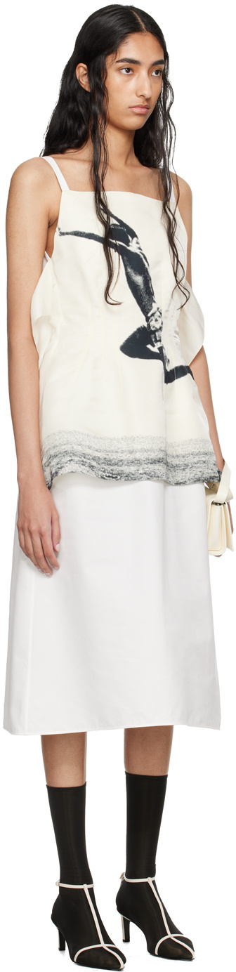 Jil Sander Pattern Medium Length Dress In White