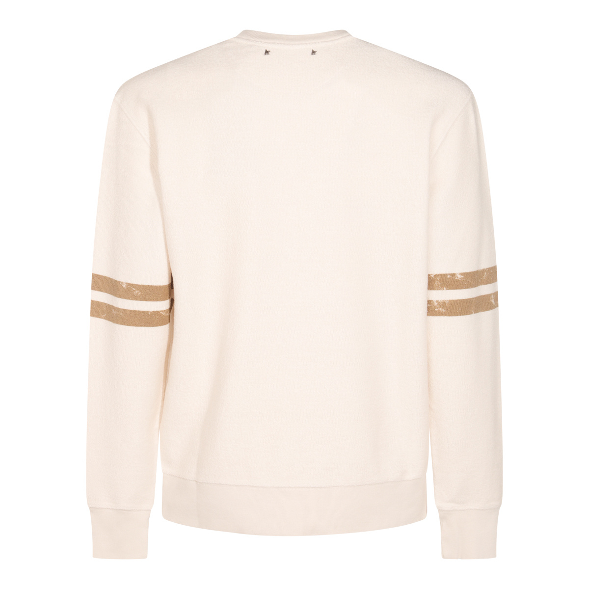 Golden Goose Ivory Cotton Sweatshirt With Contrasting Logo In Gray