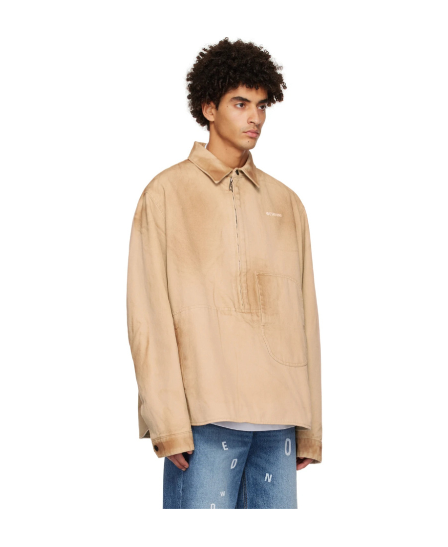 We11 Done Beige Washed Anorak Jacket In Nude