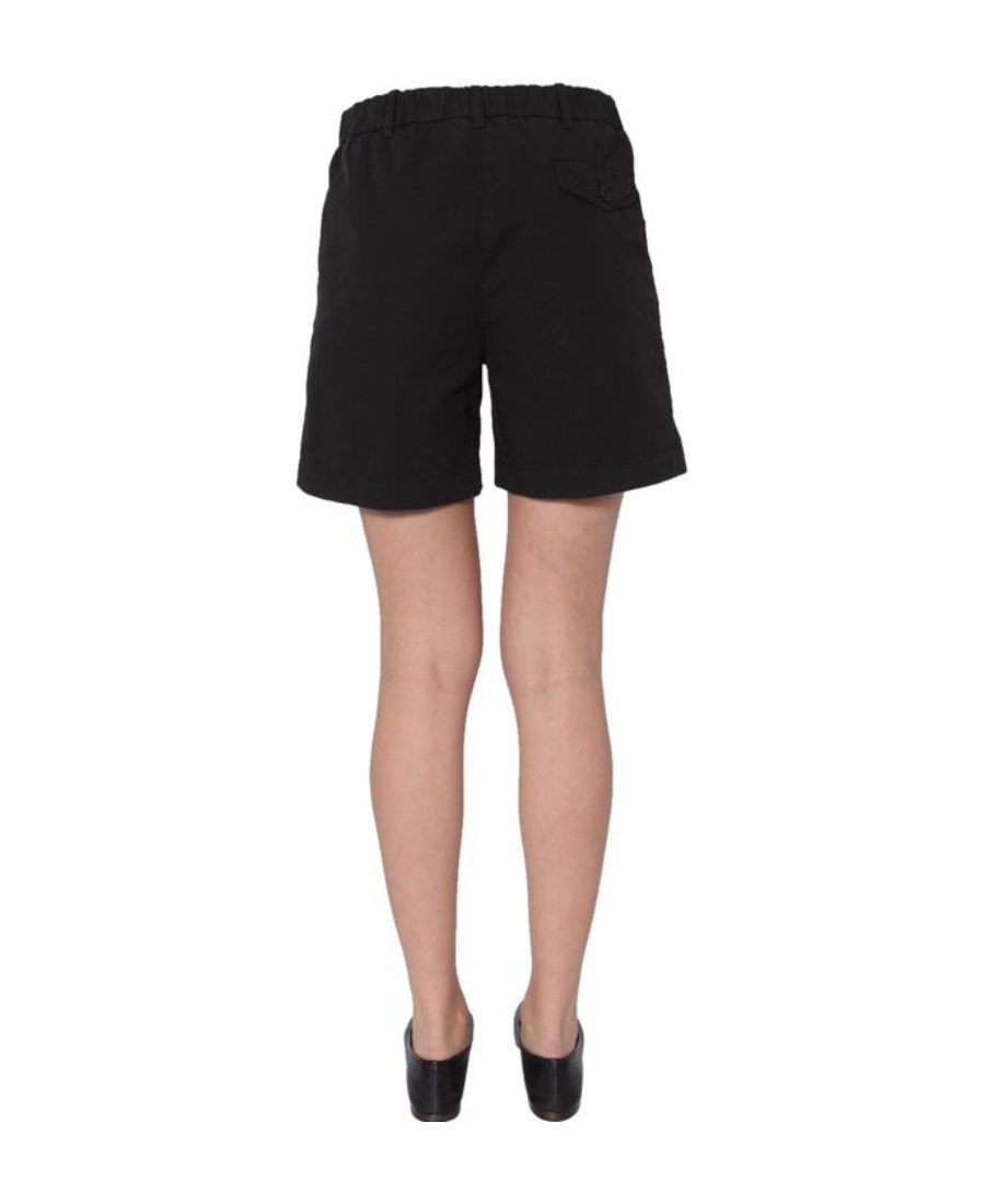 Aspesi Cotton Twill Bermuda Shorts In Black