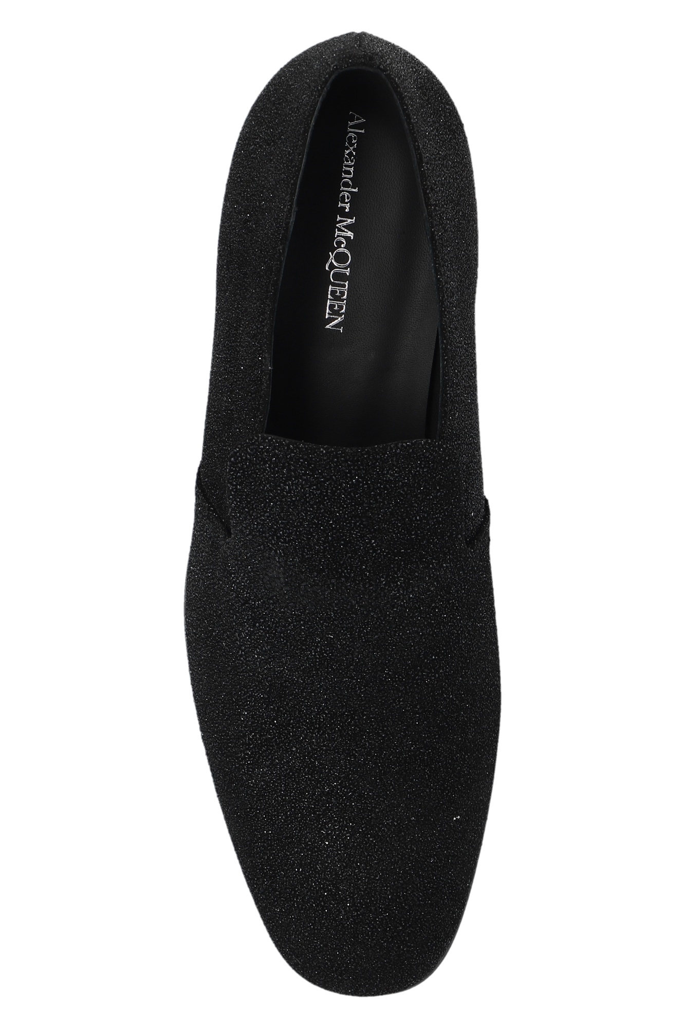 ALEXANDER MCQUEEN GLITTER LEATHER SLIPPERS