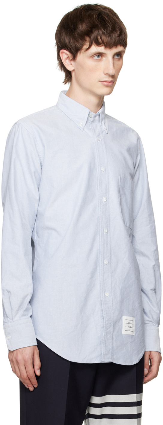 Thom Browne Straight Fit Cotton Oxford Button-down Shirt In White