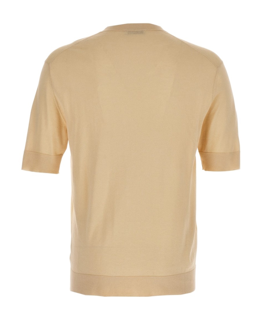 Pt Torino Cotton-silk Short-sleeved Sweater In Nude