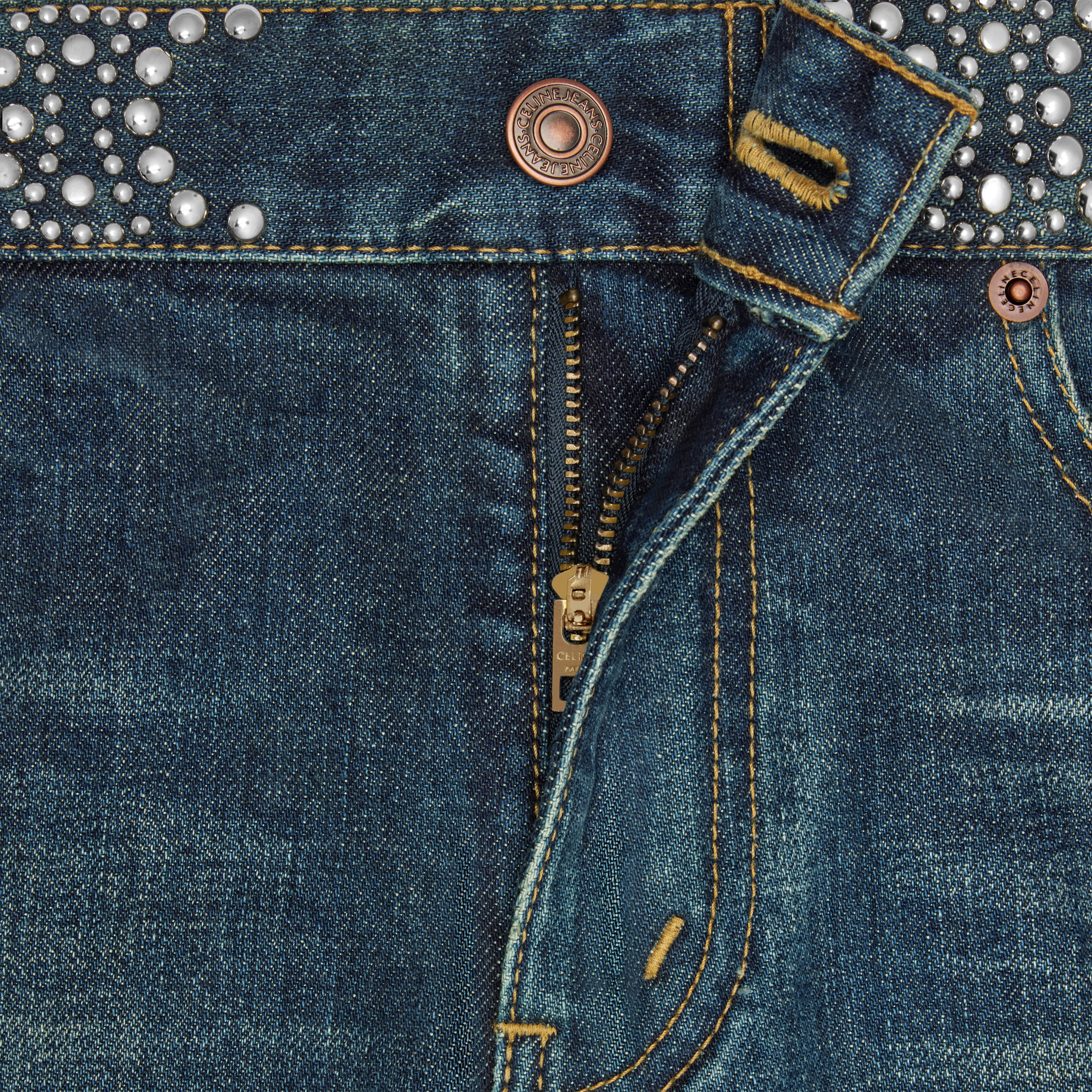 Celine Neo Denim Trousers In Blue