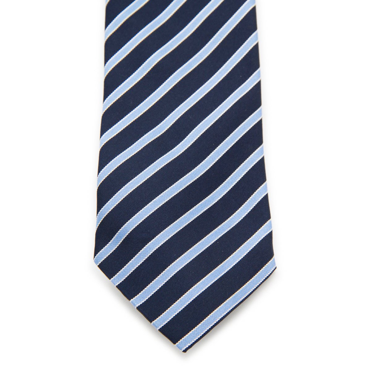 Zegna Diagonal Striped Ties Standard Width In Blue