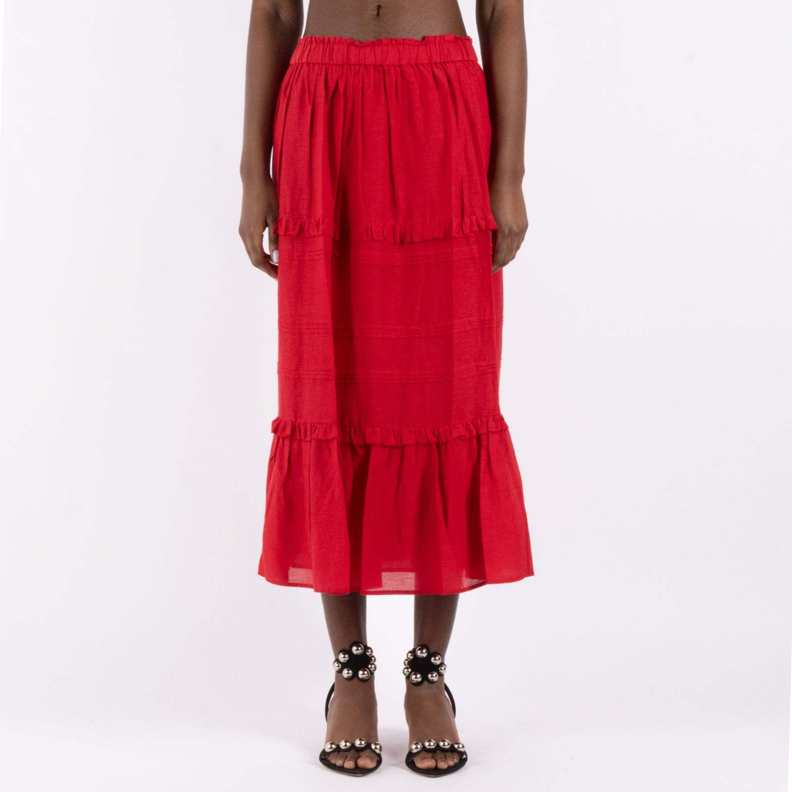 Isabel Marant Étoile Diya Elasticated Waistband Skirt In Red