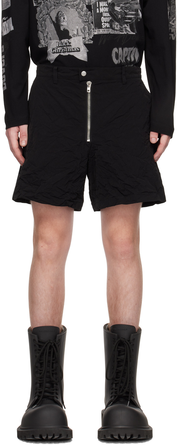 We11 Done Crumpled Shorts In Black