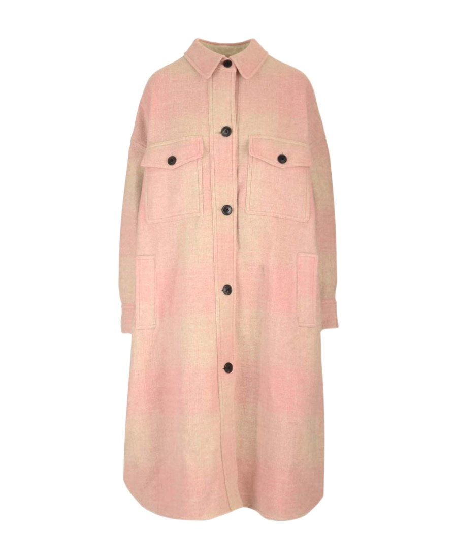 Isabel Marant Étoile Checked Long-sleeved Coat In Pink