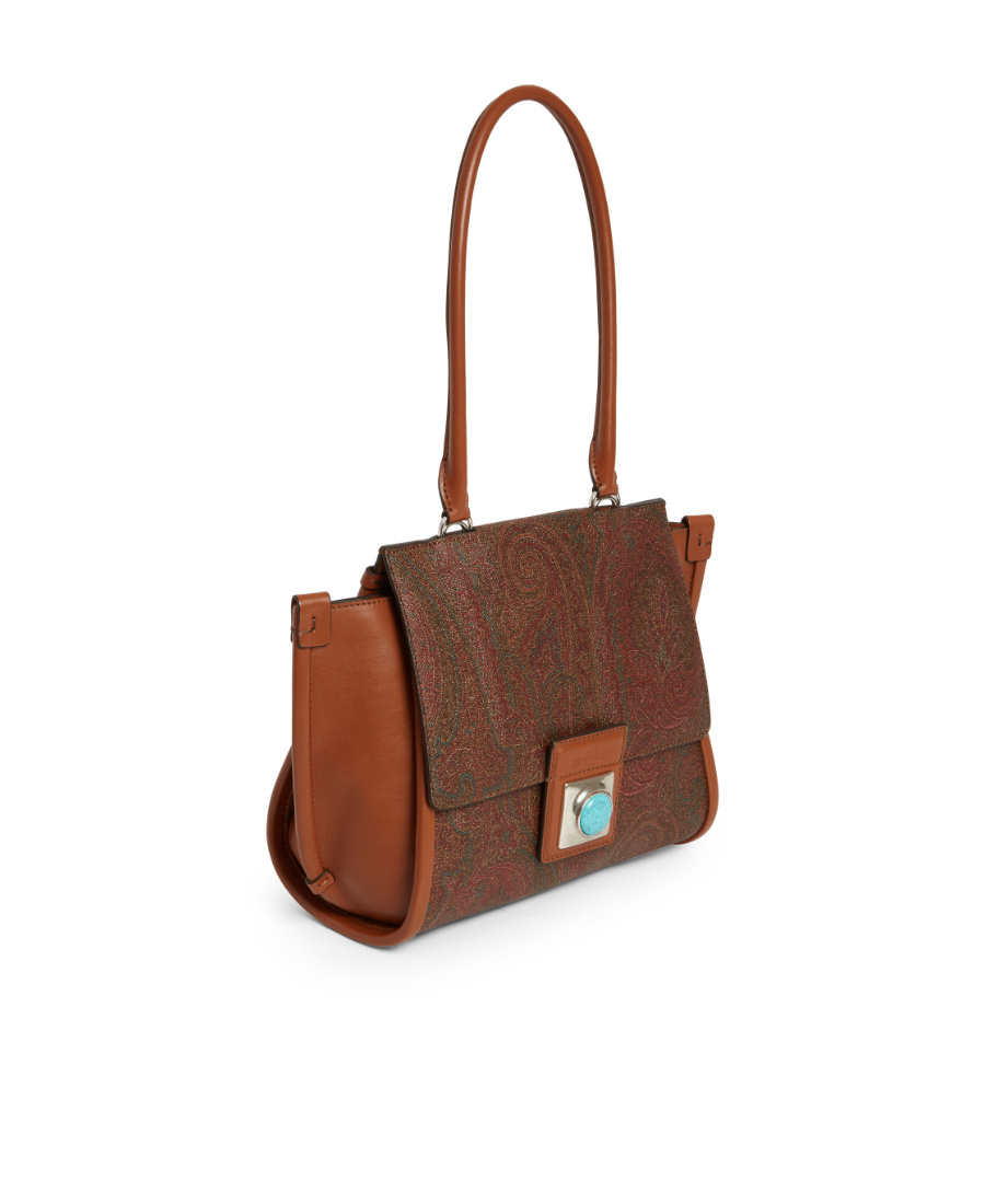 Etro Printed Pattern Shoulder Bag In Brown