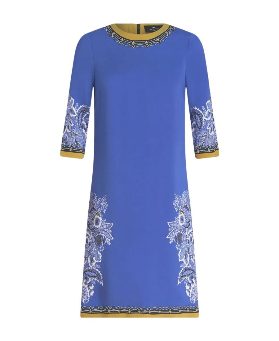 Etro Blue Multicolour Viscose Blend Dress In Blue