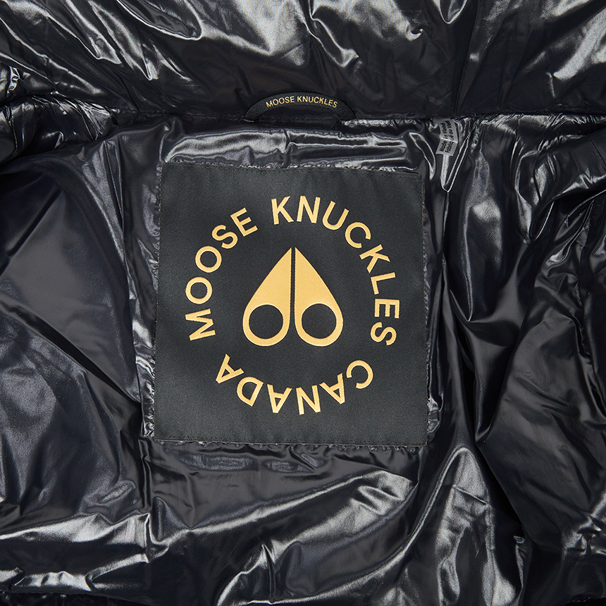 Moose Knuckles Long-sleeved Down Jacket In Black