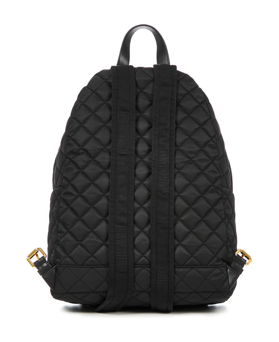 Moschino Quilted Backpack In Black