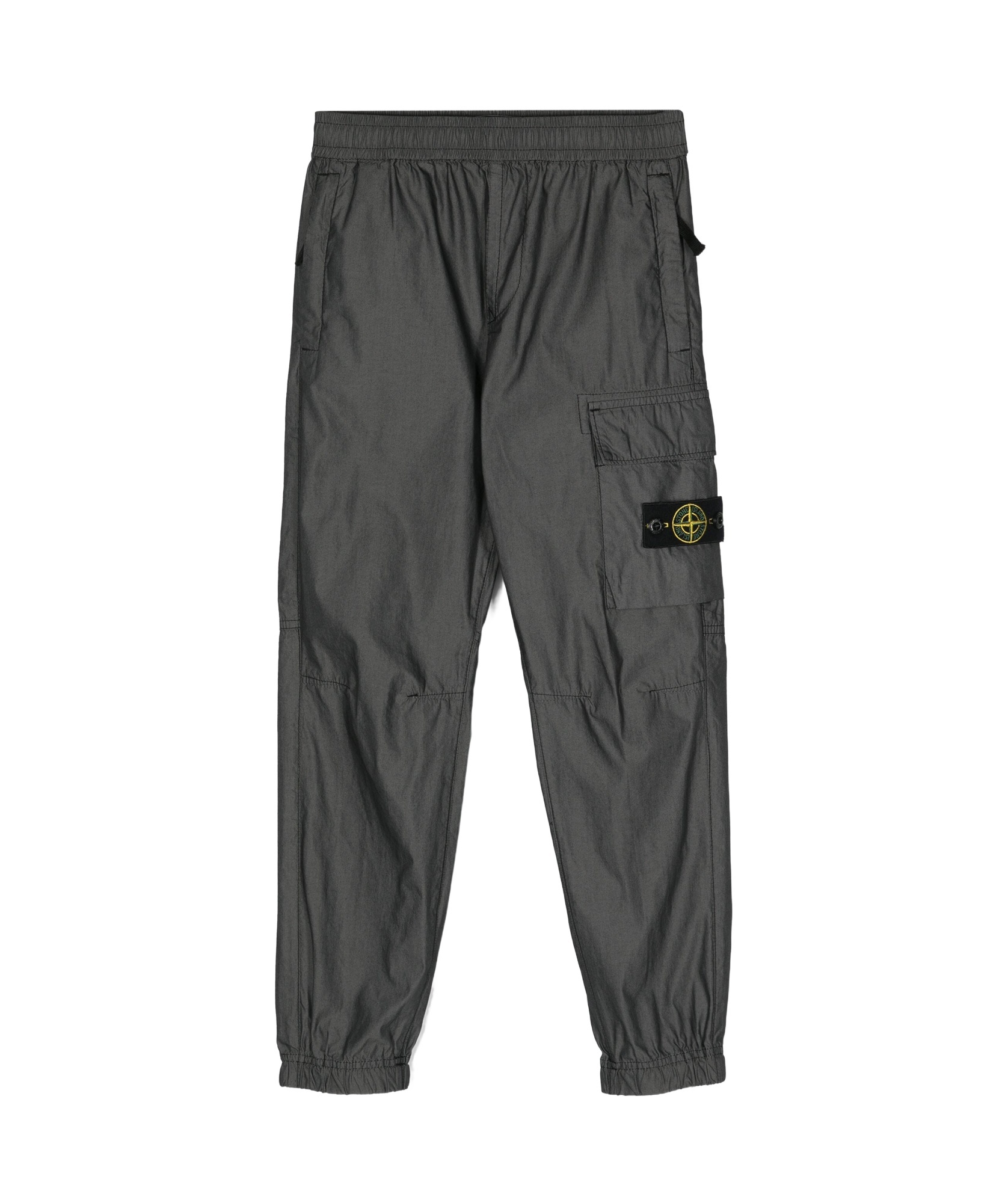 Stone Island Grey Cargo Pants In Cotton Blend Woman In Black