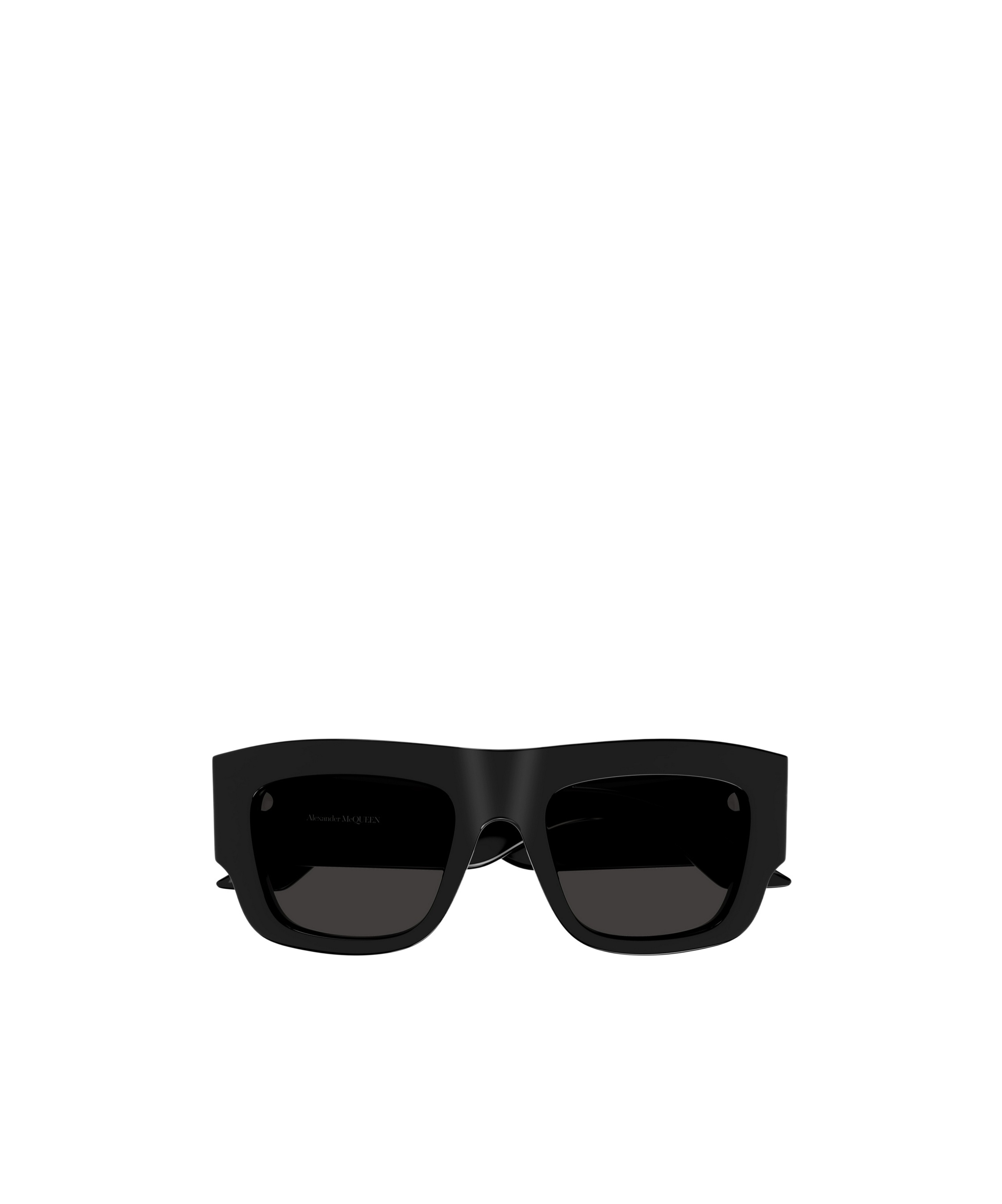 Alexander Mcqueen Logo-print Square-frame Sunglasses In Black