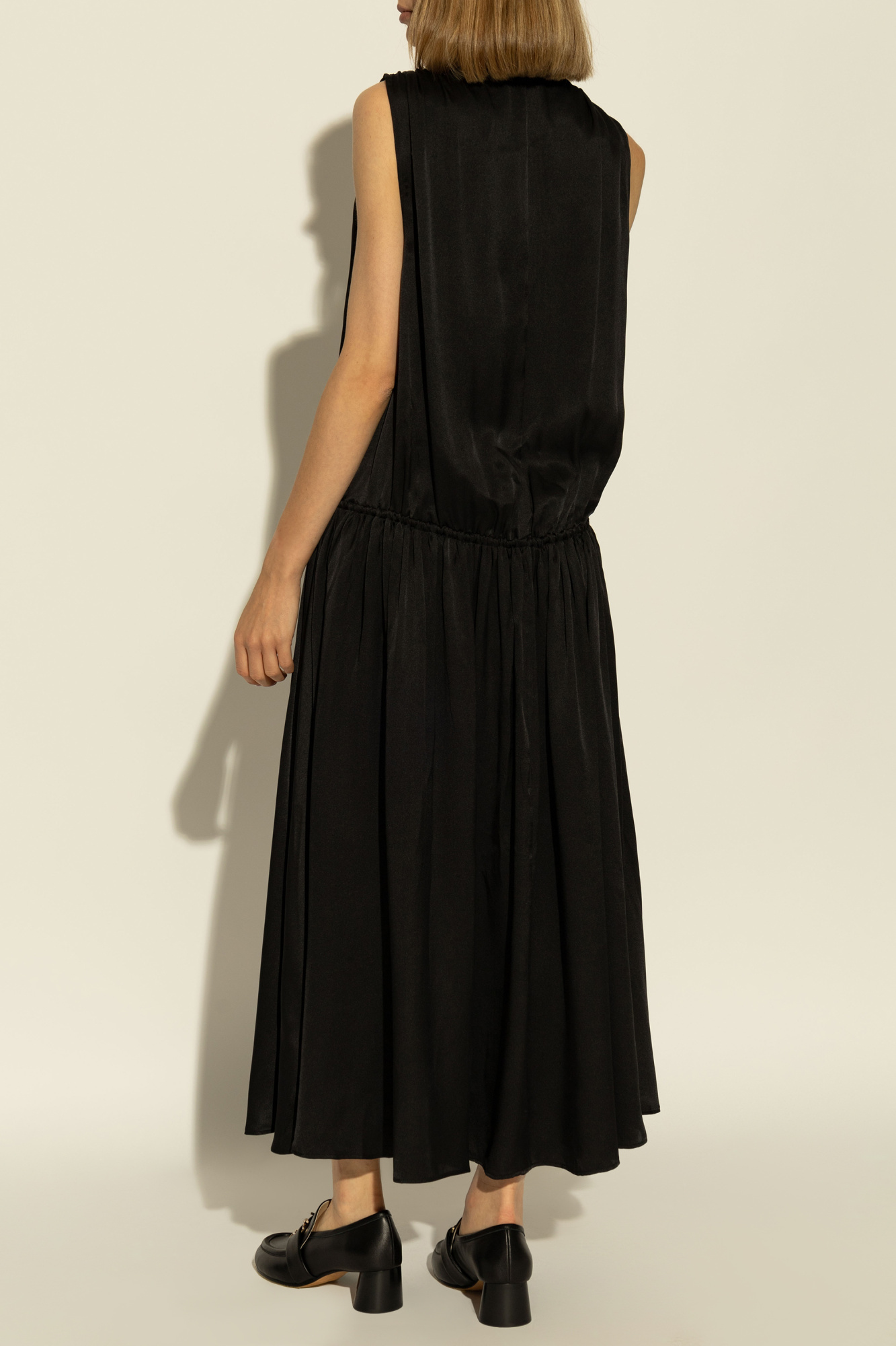 Shop Anine Bing Mia Silk Maxi Dress In Black
