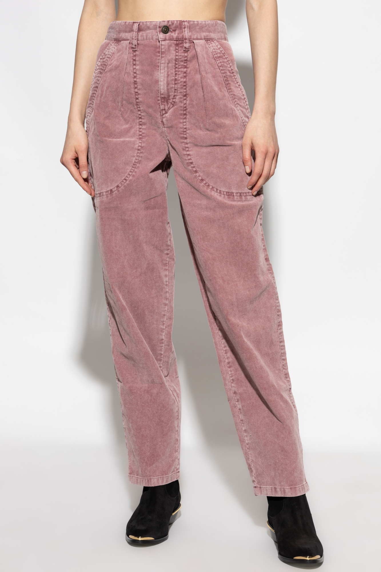 Isabel Marant Étoile Onyta Corduroy Pants In Pink
