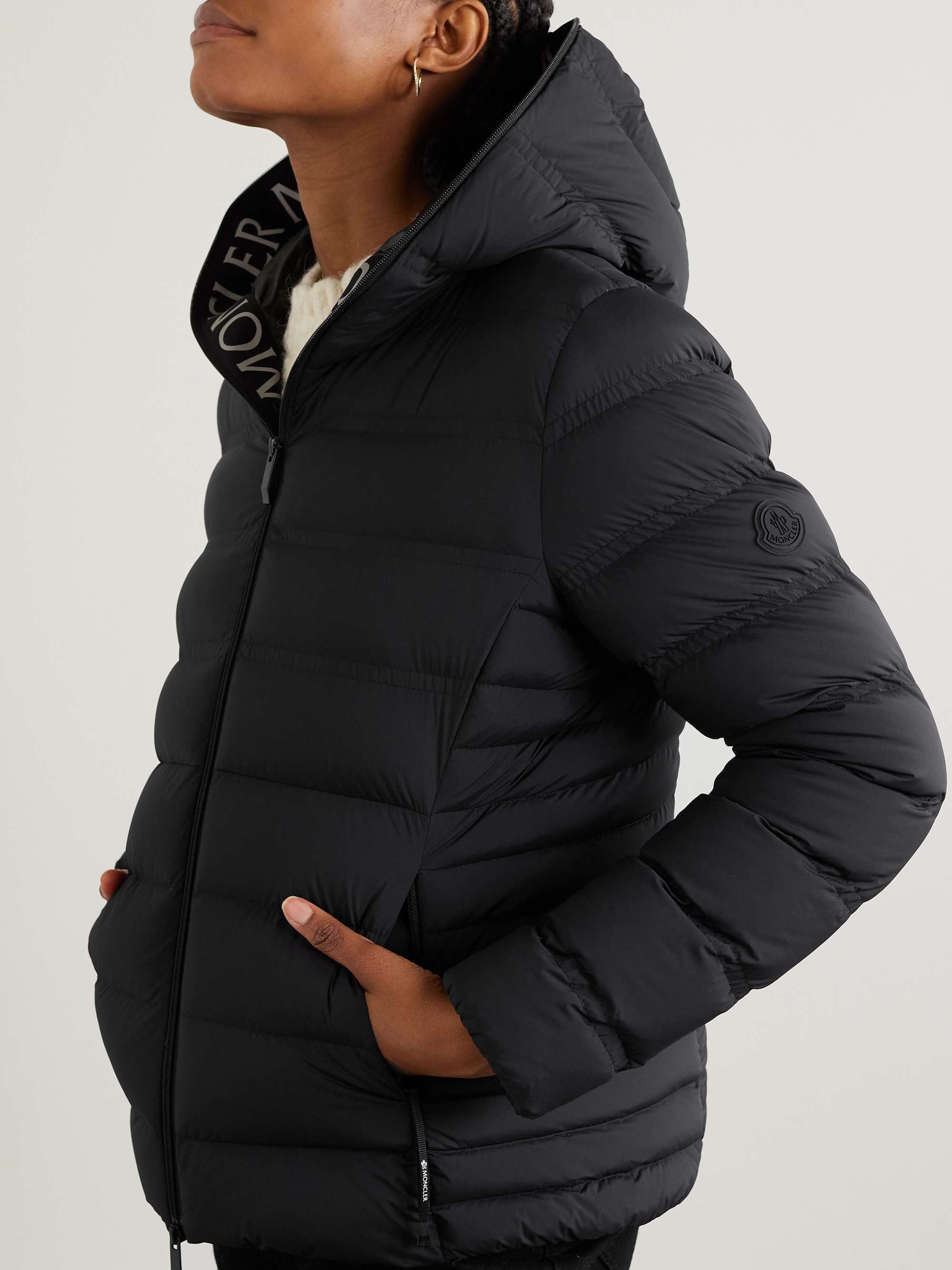 Moncler Long-sleeved Down Jacket In Black