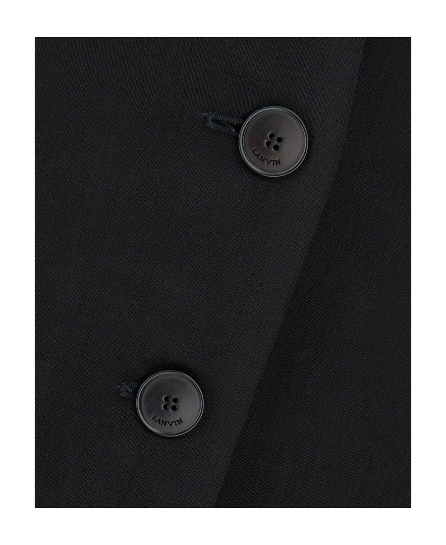 Lanvin High Waist Wool Blend Mini Skirt In Black