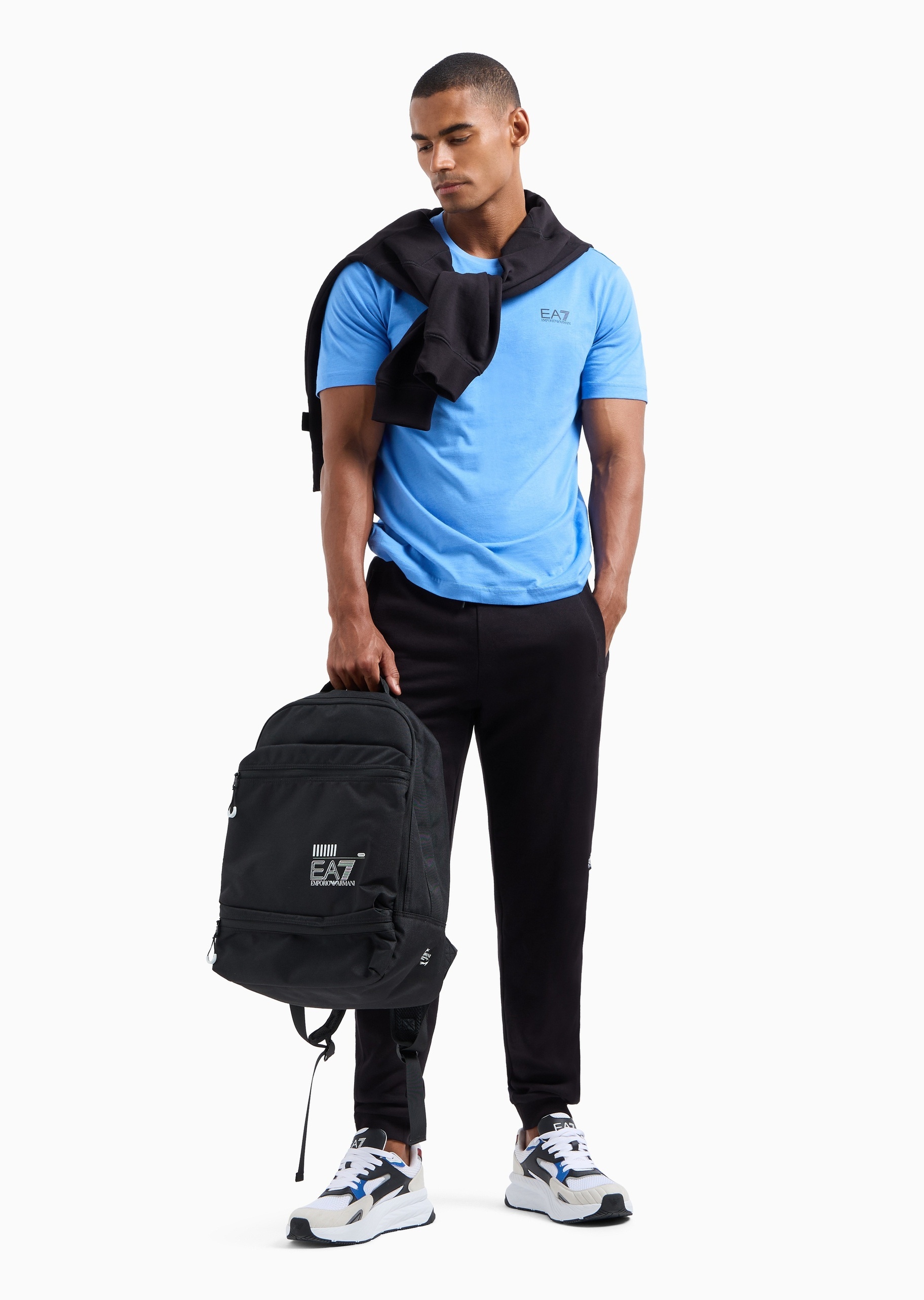 Ea7 Foot Binding Jogging Pants In Black