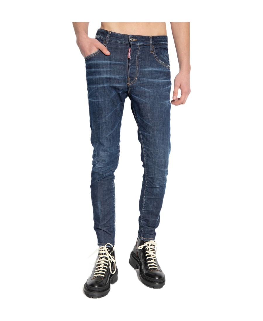 Dsquared2 Low-rise Distressed Jeans In Blue