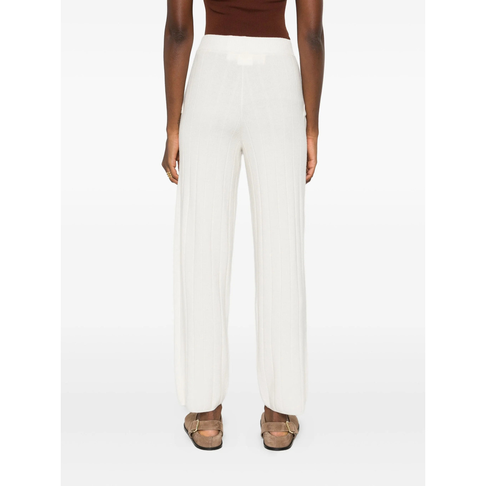 Max Mara Elastic Waist Casual Pants In White