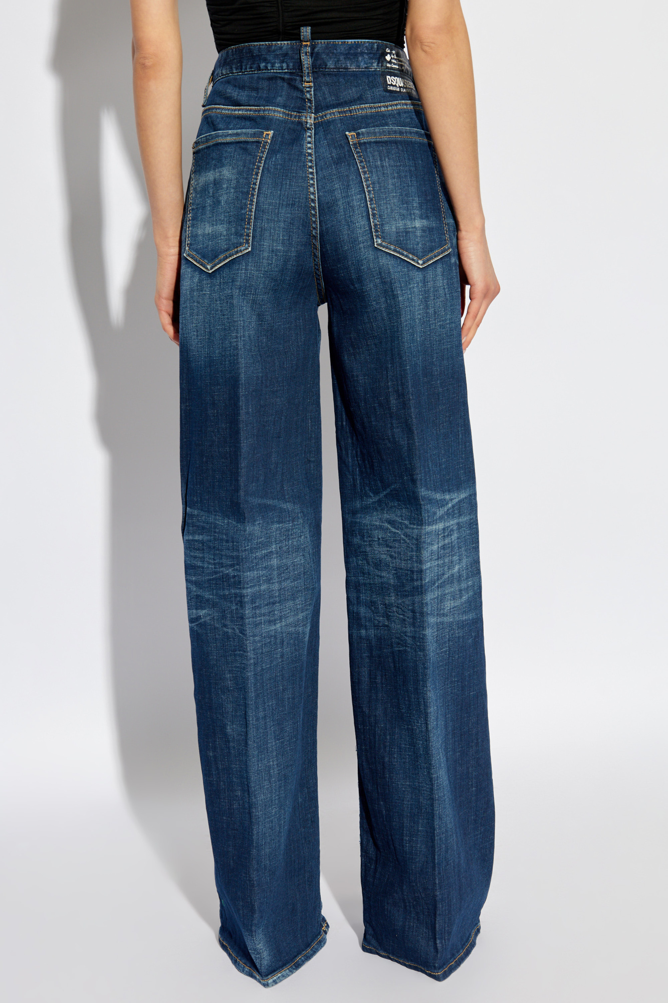 DSQUARED2 DSQUARED2 LOGO PATCH FLARED JEANS