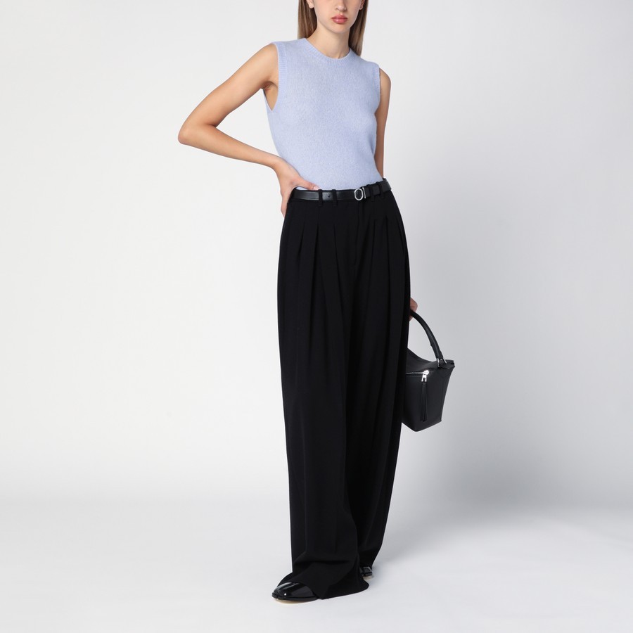 Roberto Collina Sleeveless Crew Neck Ribbed Hem Waistcoat In Blue