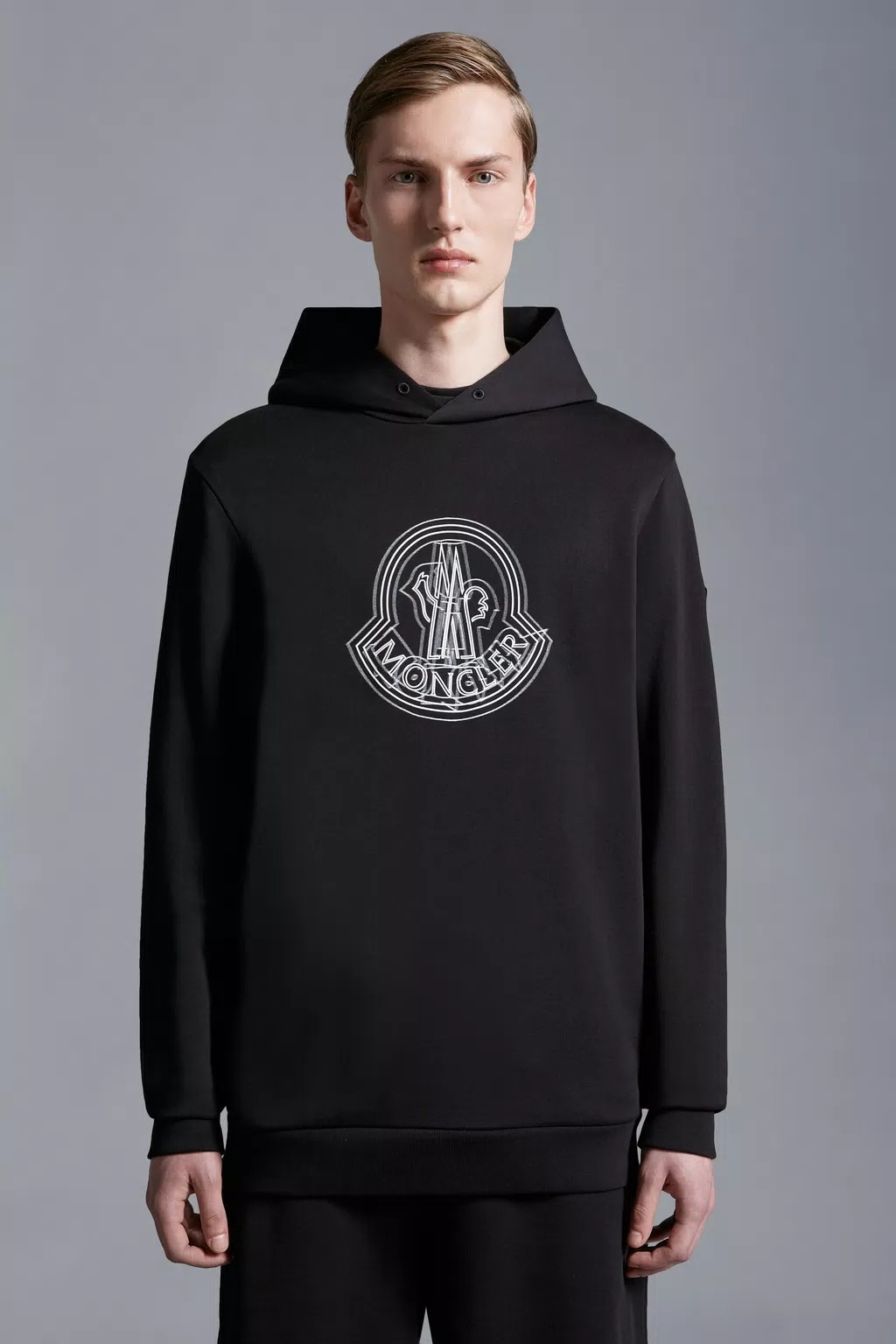 Moncler Hooded Sweater Kangaroo Pocket In Black