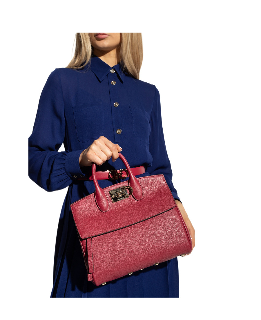 Ferragamo The Studio Leather Tote Bag In Pink