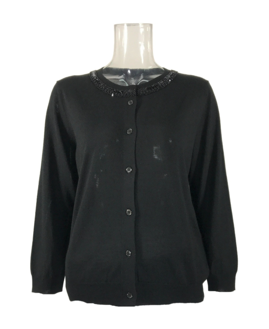 Max Mara Round-neck Long-sleeved Sweater In Black