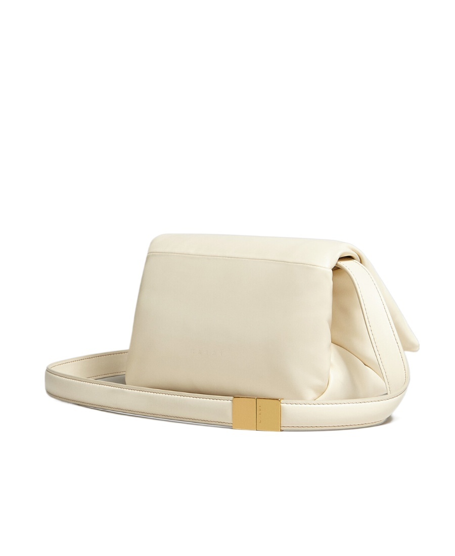 Marni Small White Calsfkin Prisma Bag In White