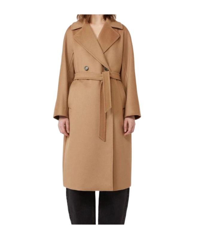 Weekend Max Mara Double-breasted Wool Coat In Brown